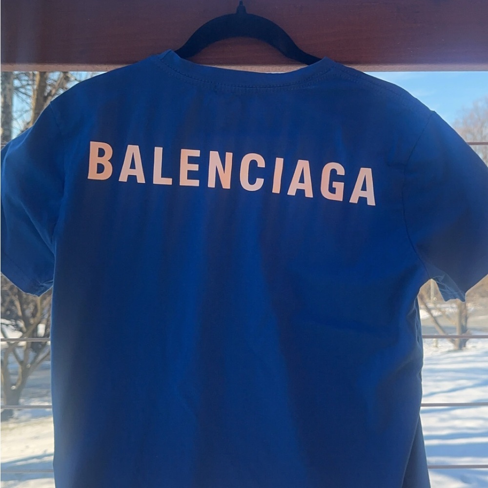 Blue Balenciaga short sleeve from Bloomingdale’s.